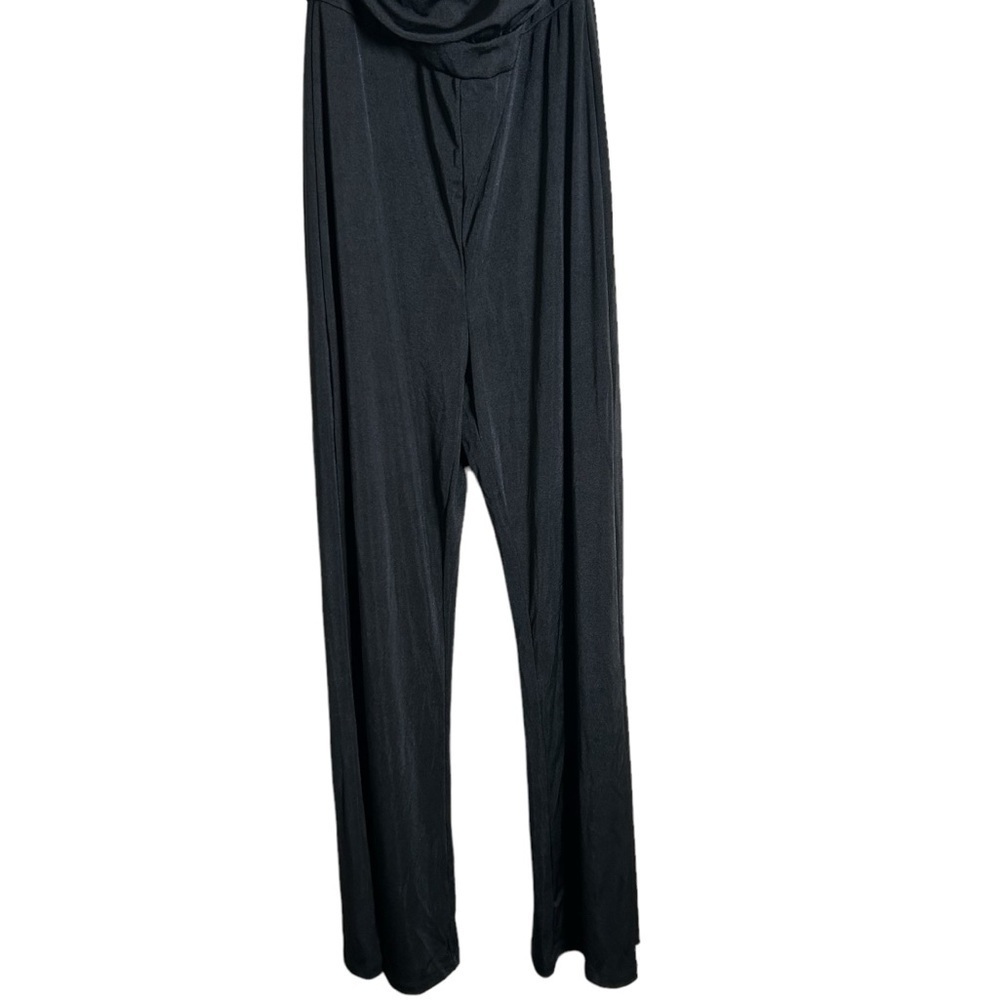 Jason Wu Emmett Black Cowl Neck Wide Leg Jumpsuit Gold Rhinestone Straps L - Picture 6 of 16